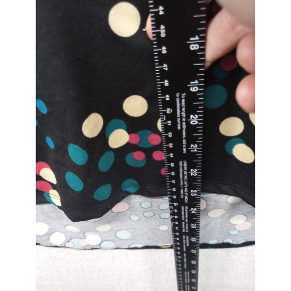 NWT LuLaRoe Tunic Top Plus Size 3XL Black with Colorful Dots Stretch Lightweight - Picture 13 of 16